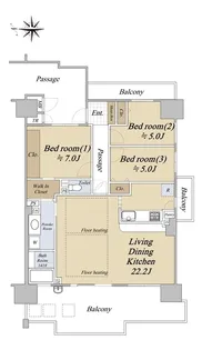 イトーピア神戸ポートアイランド【13階】の間取り