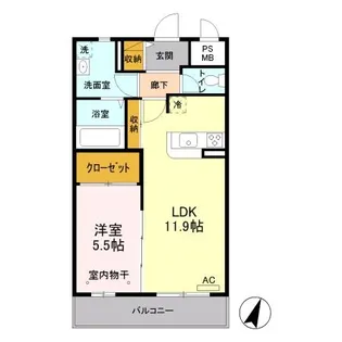 セリージャ デ トーア【1階】の間取り