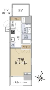 アンディーン月島【10階】の間取り