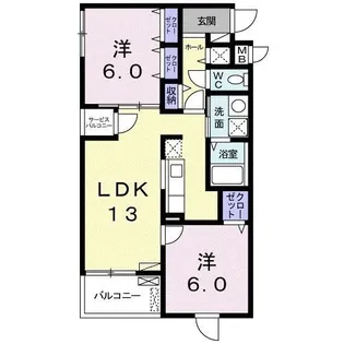 ウィルビレッジB【4階】の間取り