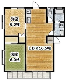 プレジデントコーポ神山A棟【1階】の間取り