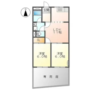 グランローゼなかにし【1階】の間取り