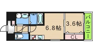 メルベージュ難波サウスIII【4階】の間取り