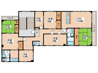 メゾンシャルマン【3階】の間取り