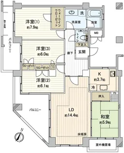 パティオス8番街【4階】の間取り
