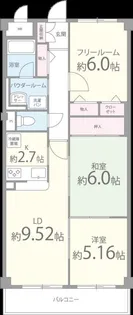 アジュール西端【3階】の間取り