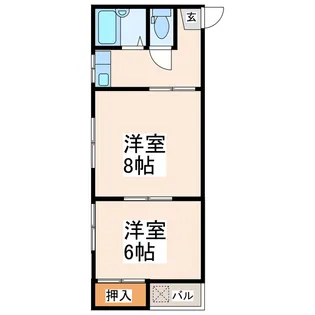コーポチェリー松橋A・B【2階】の間取り