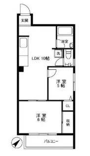 メゾーネ大山【5階】の間取り