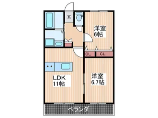 第3ことぶき荘【3階】の間取り