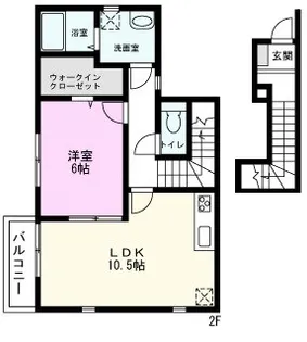 カーサ ウーノ【2階】の間取り