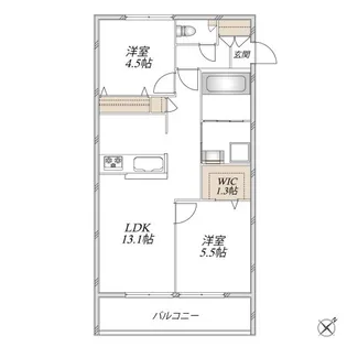 レジデンスヒューゲル鶴ヶ丘I【2階】の間取り