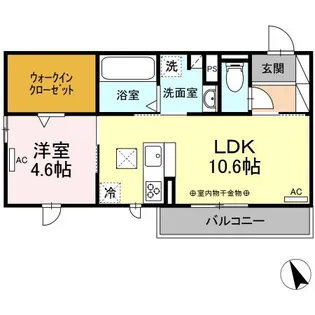リーベルアルト【1階】の間取り