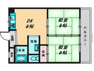 サンハイツ大和【5階】の間取り
