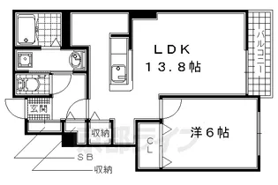 メゾン ウ-ル-ズ【1階】の間取り
