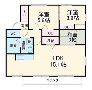 サンモール喜惣治【1階】の間取り