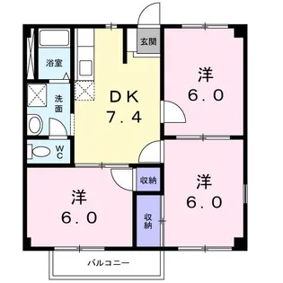 スマイルームA【2階】の間取り
