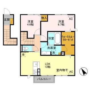 カーネリアン B【2階】の間取り