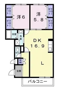 クレイン【2階】の間取り