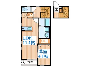 アン・ボヌール【2階】の間取り