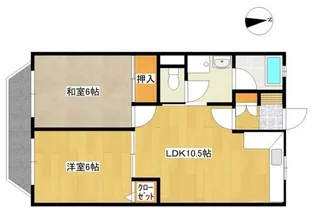 中央北ハイツ【3階】の間取り