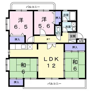 カルチェ南室見【3階】の間取り