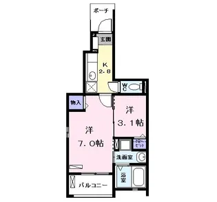 ブリッサ港西II【1階】の間取り