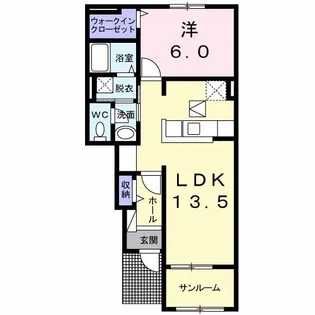 サニープラシード【1階】の間取り