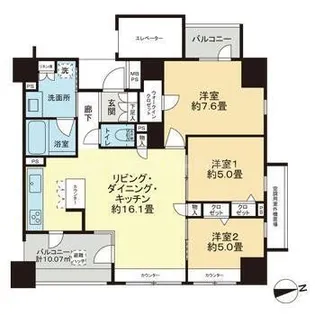 グーディッシュ西新井【5階】の間取り
