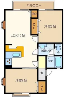 スカイハウス森田2【1階】の間取り