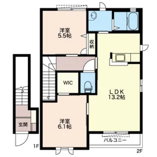フラワーヒルズB【2階】の間取り