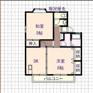 長野県長野市篠ノ井二ツ柳【アパート】の間取り