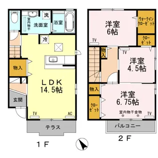 石川県金沢市長坂2【一戸建】の間取り