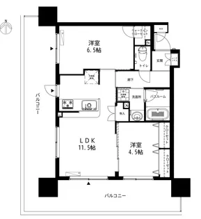 ケイジェイレジデンス武蔵小杉【9階】の間取り