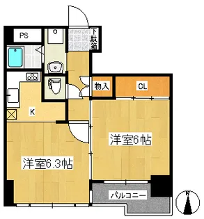 ベルソーレ支倉【3階】の間取り