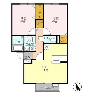 ビラ豆田【2階】の間取り