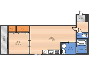 フジパレス幸大【1階】の間取り