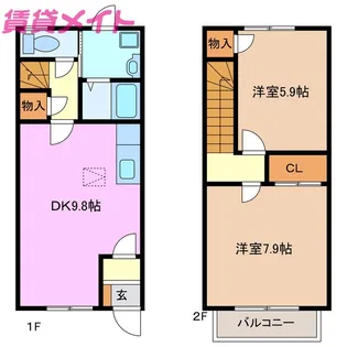 三重県四日市市西日野町【一戸建】の間取り