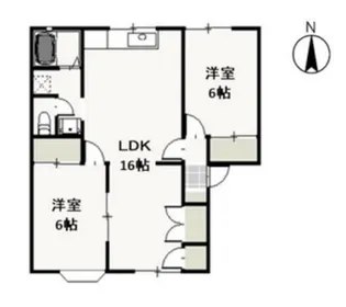 2LDKの間取り画像