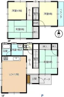 香川県高松市上福岡町【一戸建】の間取り