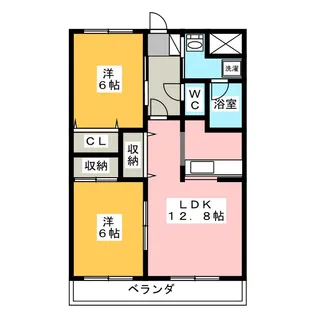 サニーウィング大野壱番館【2階】の間取り
