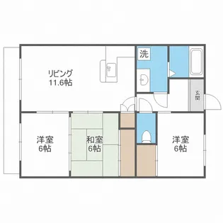 ビジネスワン板付【5階】の間取り