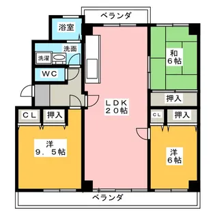 パークウエスト貴船A棟【1階】の間取り