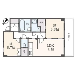 フレックス湘南石川【4階】の間取り