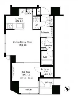 パークアクシス溜池山王【8階】の間取り
