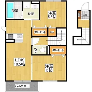 アビタシオンプリュネII【2階】の間取り