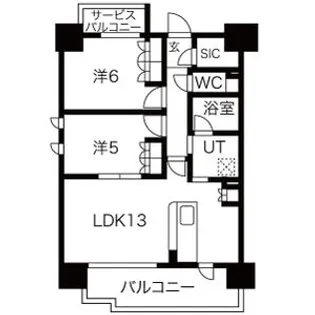 SK RESIDENCES SHINSAIBASHI【13階】の間取り