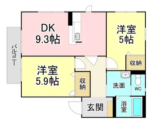 2DKの間取り画像