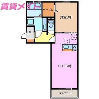 1LDKの間取り画像