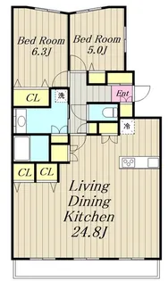 日神パレステージ愛甲石田ヴィジオール【0】【3階】の間取り