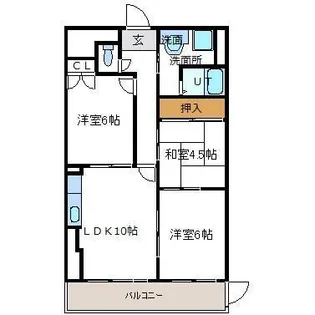 プラザテイクスリー【1階】の間取り